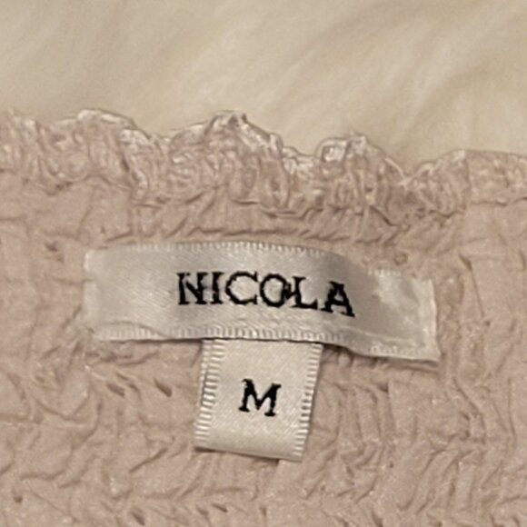 Nicola Sleeveless Metallic Shell, Light Beige, Size M - Picture 3 of 4